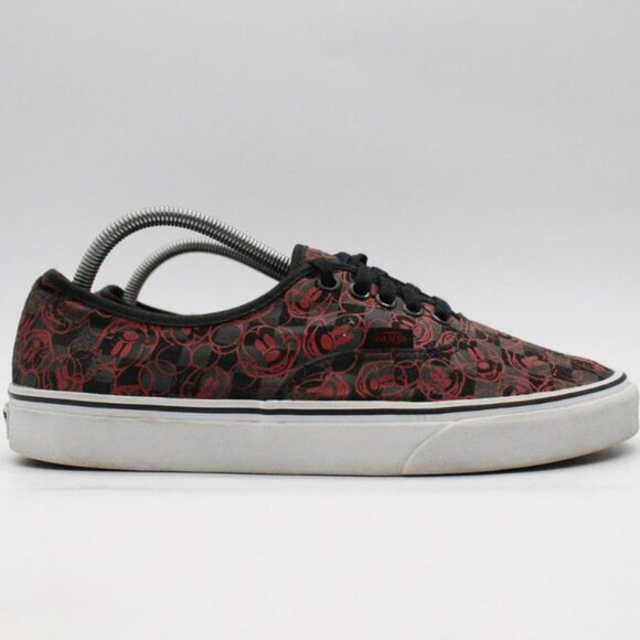 VANS Disney Mickey Mouse Skate Shoes Men's 10 Red Black All Over Print Canvas - Picture 1 of 10